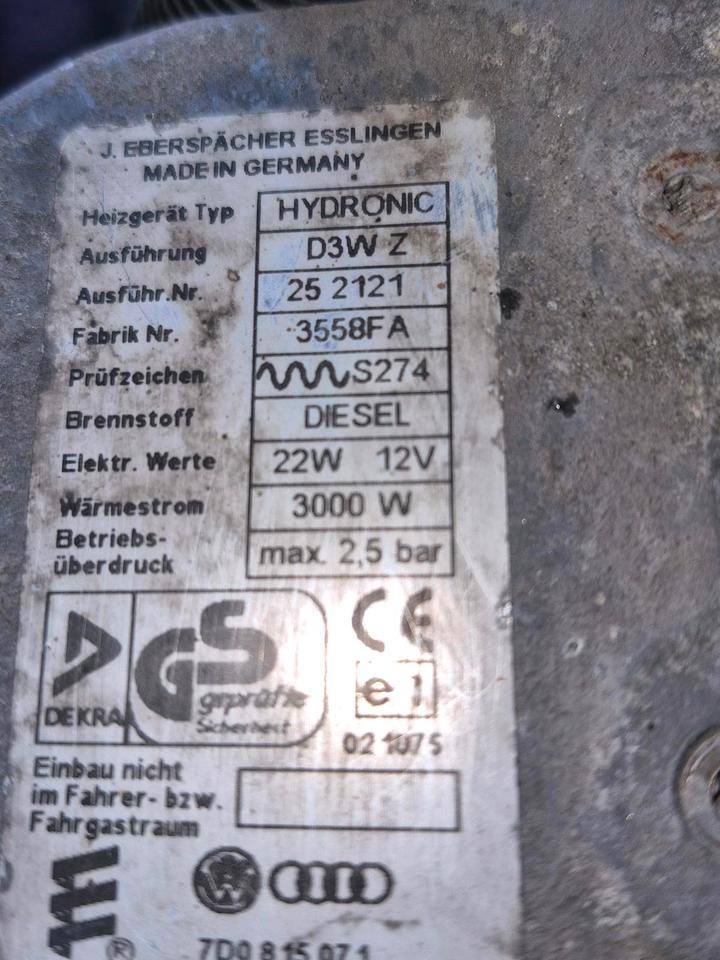 VW T4 EBERSPÄCHER HYDRONIC  D3WZ